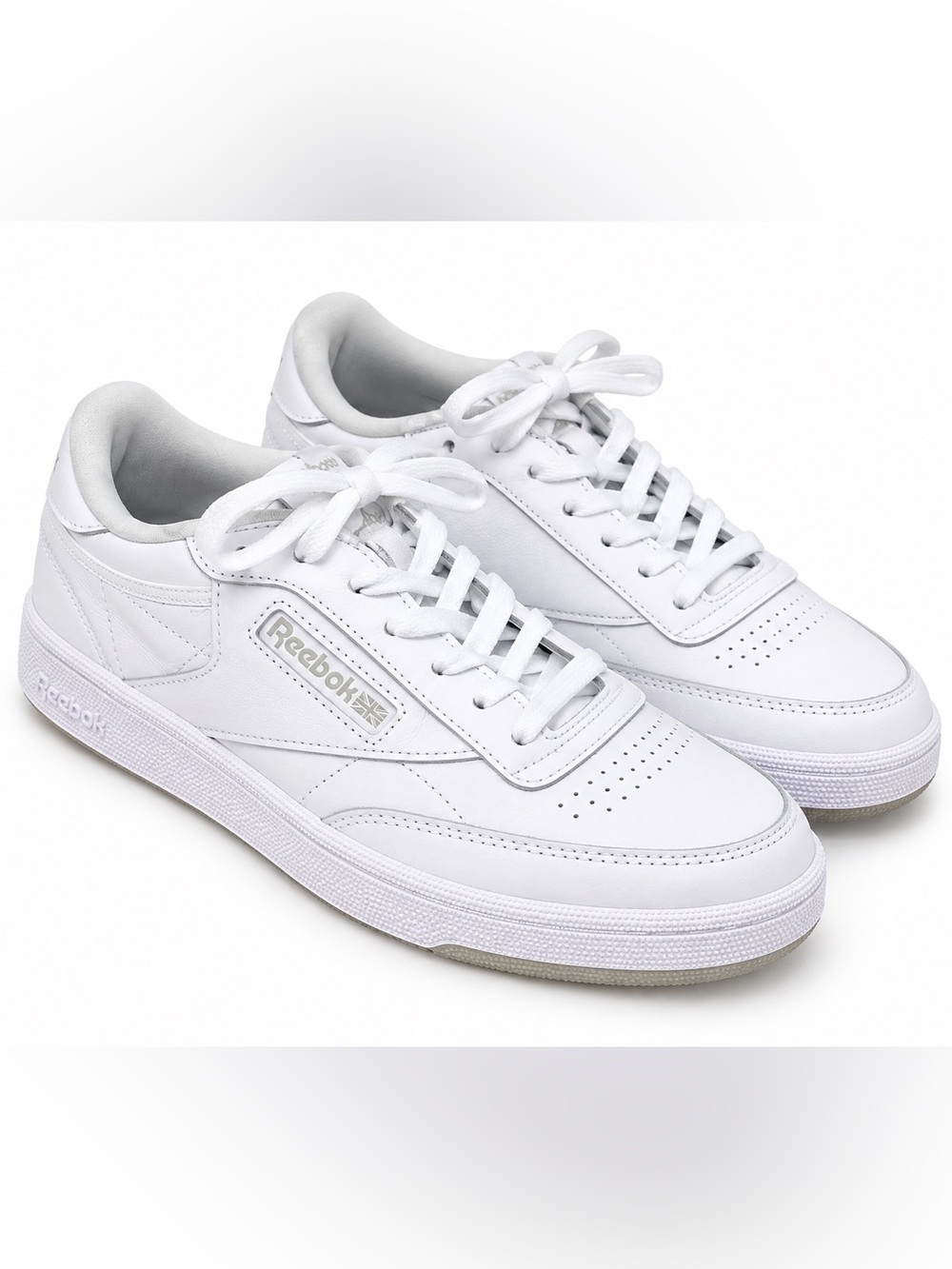 Reebok Club C 85 White Leather Classic Low Top Sneakers Shoes 10
